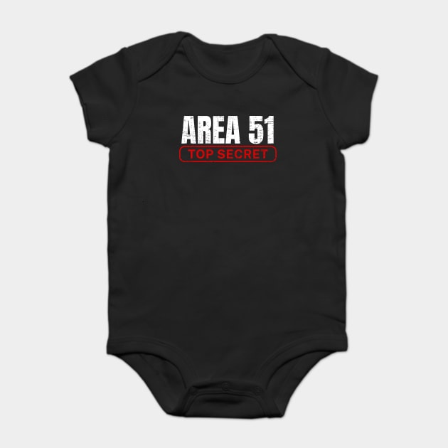 Area 51 Top Secret Classified Ufo Files Baby Bodysuit by Paranormalshirts